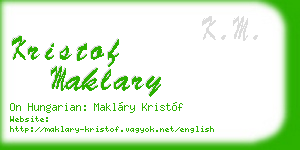 kristof maklary business card