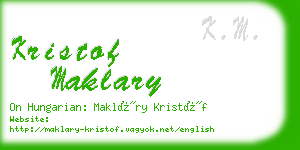 kristof maklary business card